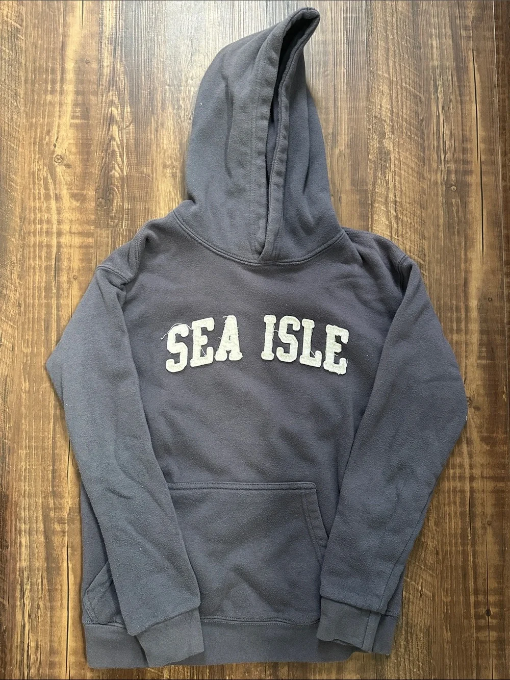 Kids Size Large Dark Gray 'Sea Isle' Hooded Sweatshirt